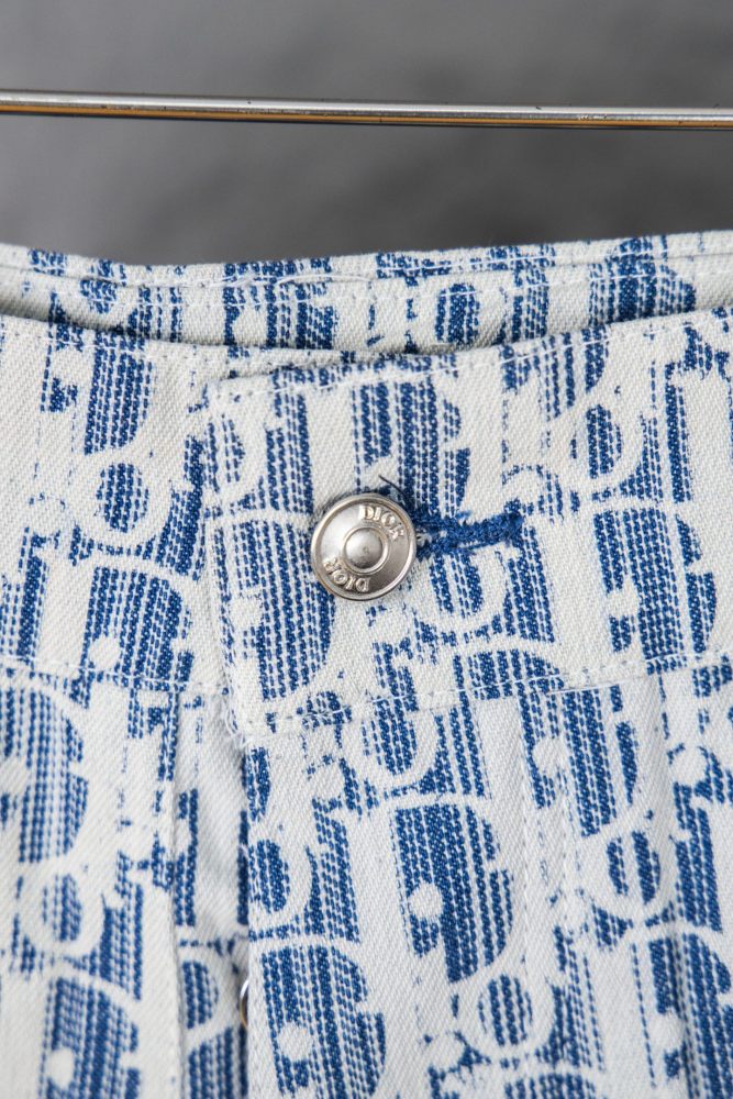 DIOR Bermuda Dior Oblique Denim di cotone blue