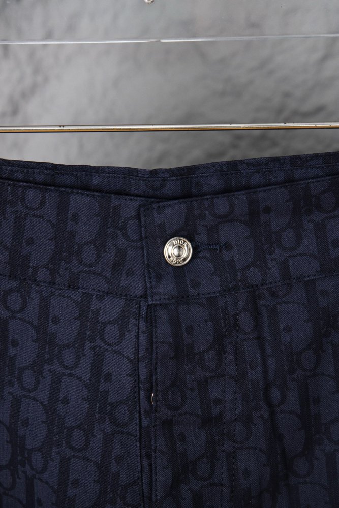 DIOR Bermuda Dior Oblique Denim di cotone blue