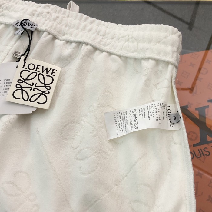 LOEWE Relaxed fit Shorts in cotton White / Black