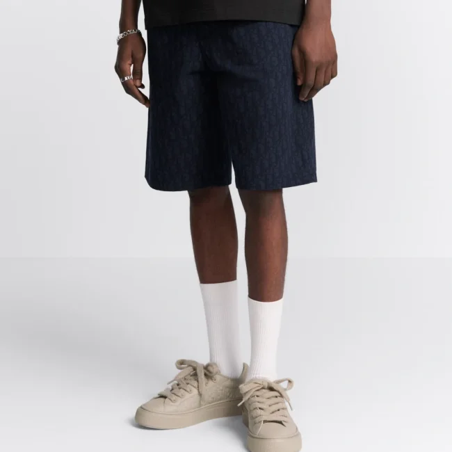 DIOR Bermuda Dior Oblique Denim di cotone blue