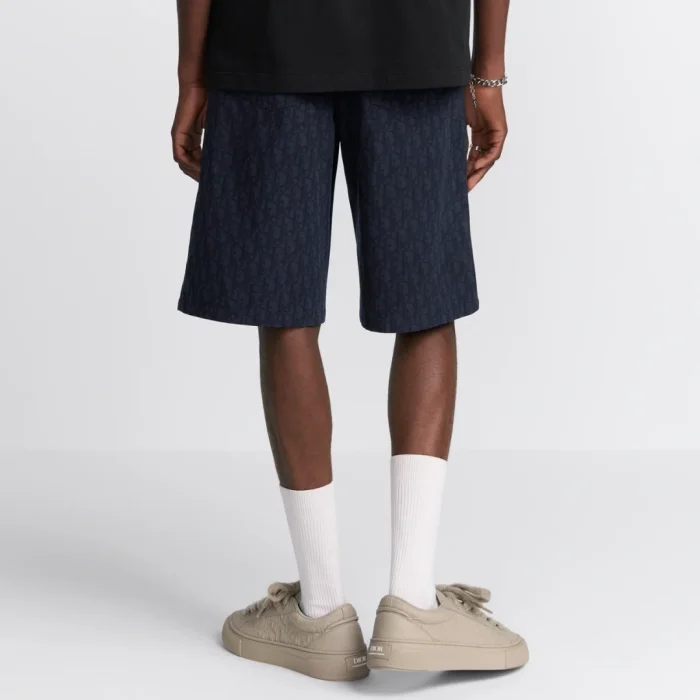 DIOR Bermuda Dior Oblique Denim di cotone blue