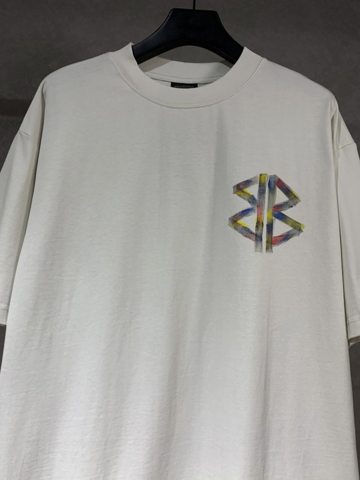 Balenciaga painted BB short-sleeved T-shirt