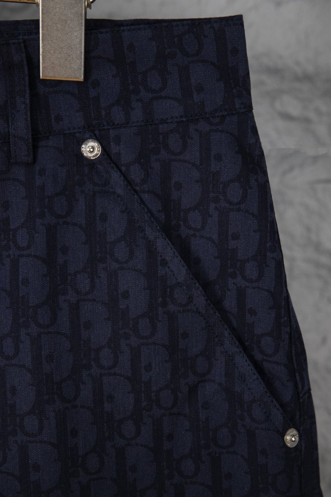 DIOR Bermuda Dior Oblique Denim di cotone blue