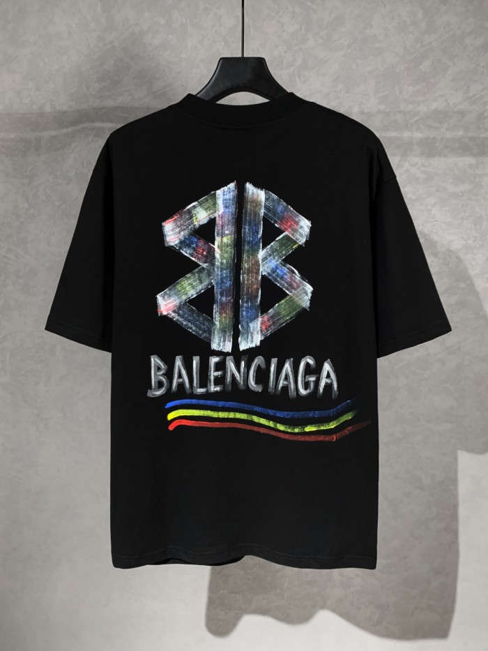 Balenciaga painted BB short-sleeved T-shirt