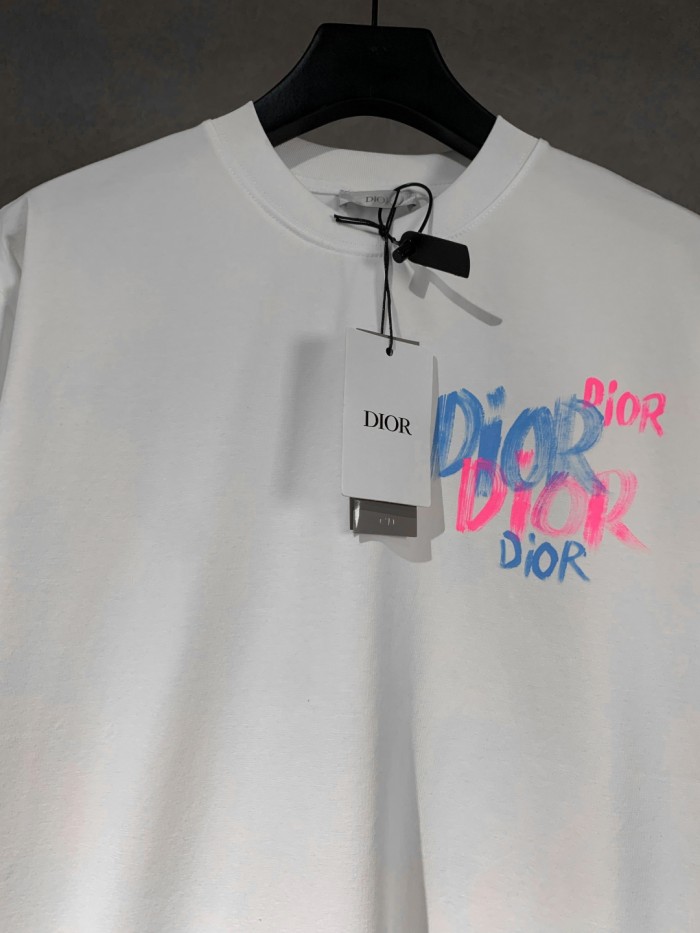 Dior Graffiti LOGO Short Sleeve T-shirt