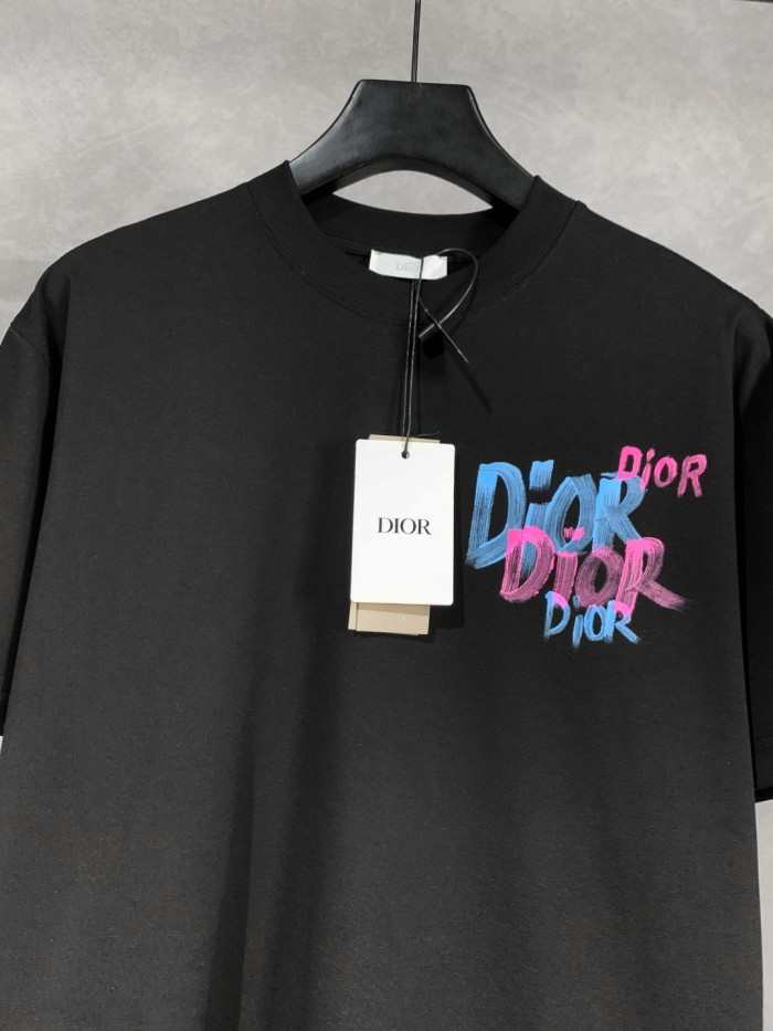 Dior Graffiti LOGO Short Sleeve T-shirt