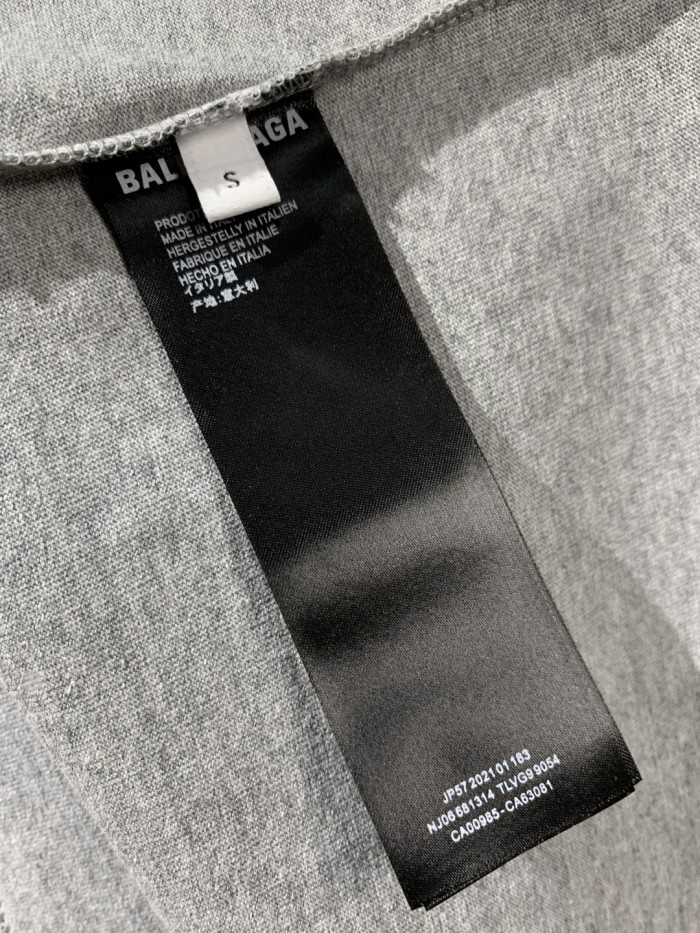 Balenciaga Ceo Team Logo Boxy T-shirt in Heather Grey/Black