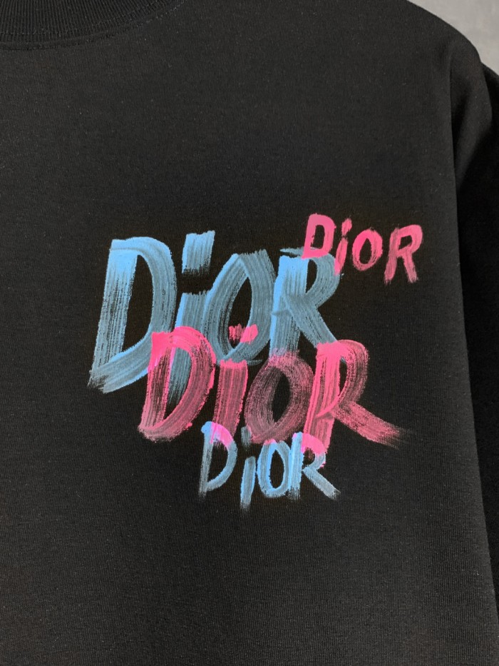 Dior Graffiti LOGO Short Sleeve T-shirt