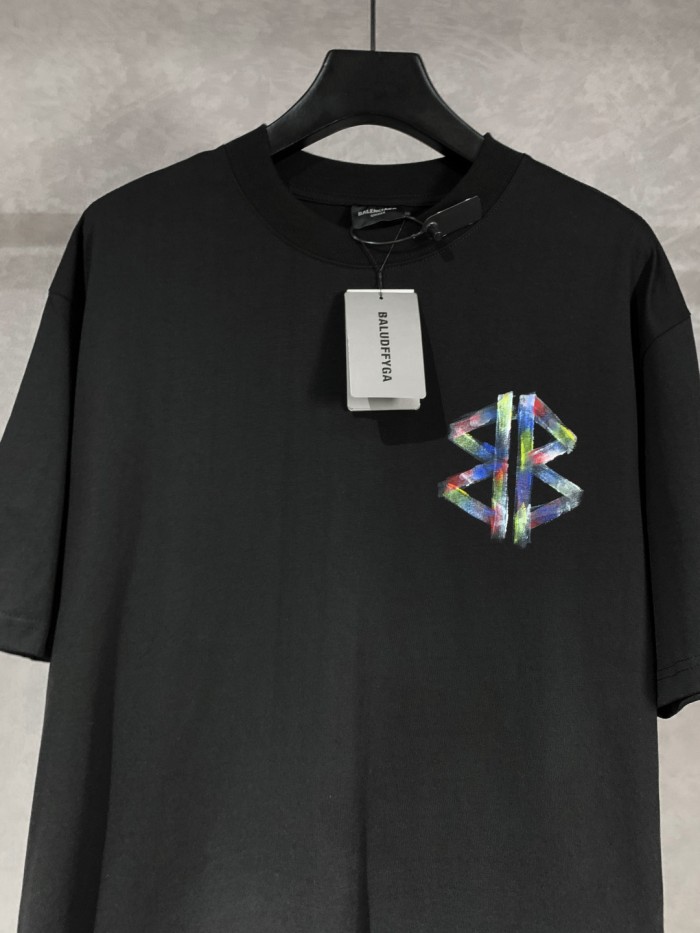Balenciaga painted BB short-sleeved T-shirt