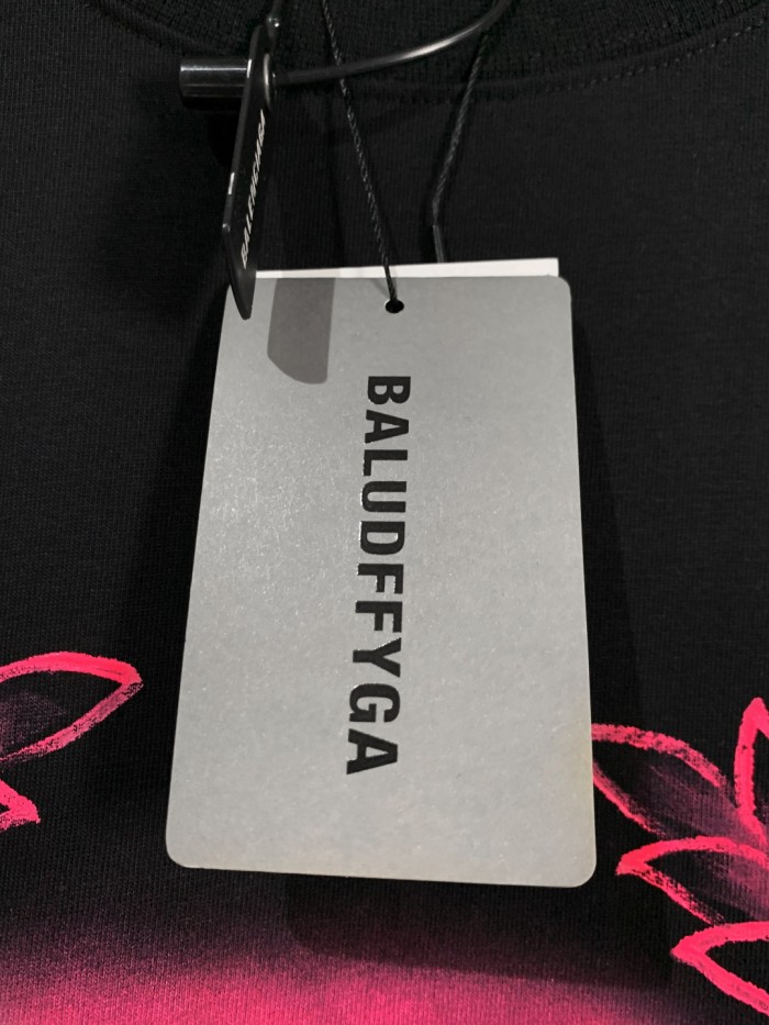 Balenciaga Hand-painted wheat ears short-sleeved T-shirt
