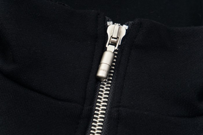 Rhude Grey Embroidered Quarter-Zip Sweater