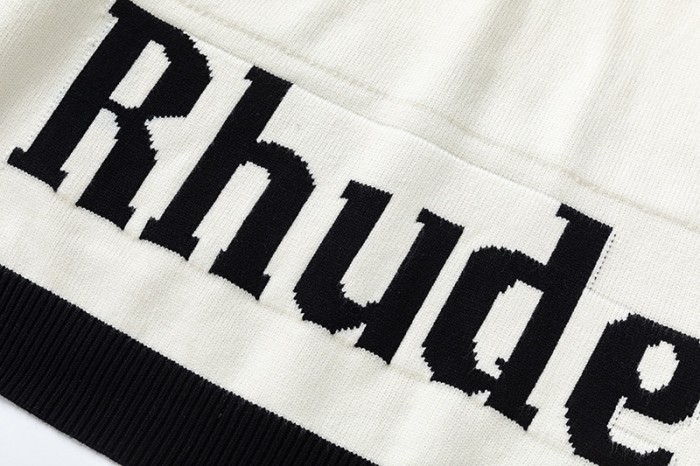 Rhude Moonlight Knit Zip Up Hoodie Black Hoodies