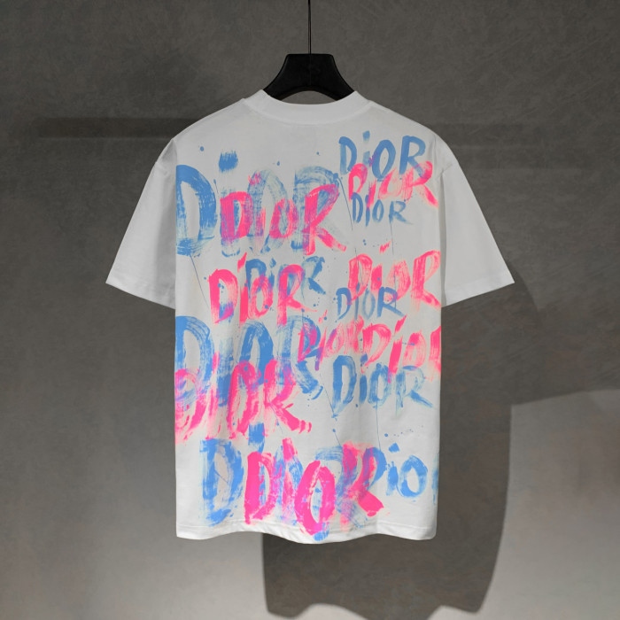 Dior Graffiti LOGO Short Sleeve T-shirt