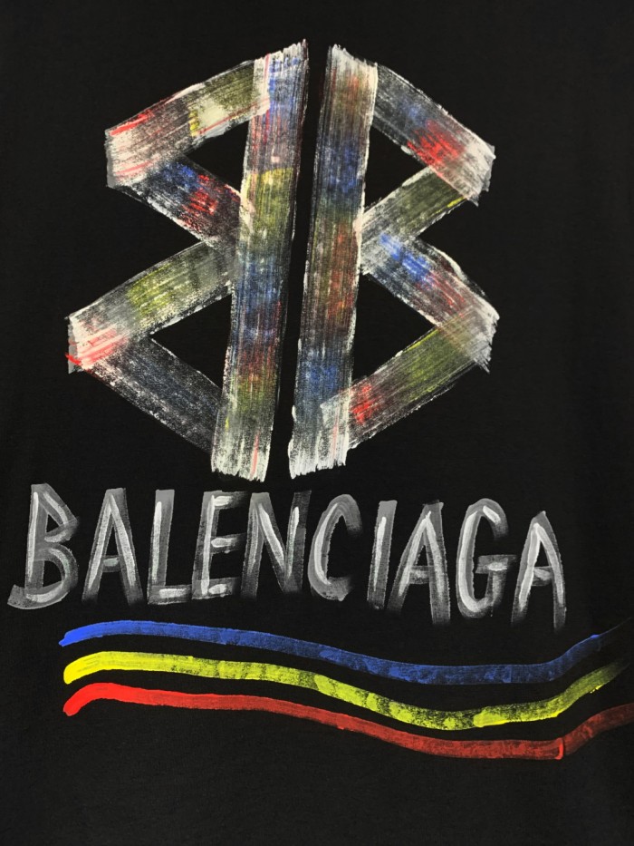 Balenciaga painted BB short-sleeved T-shirt