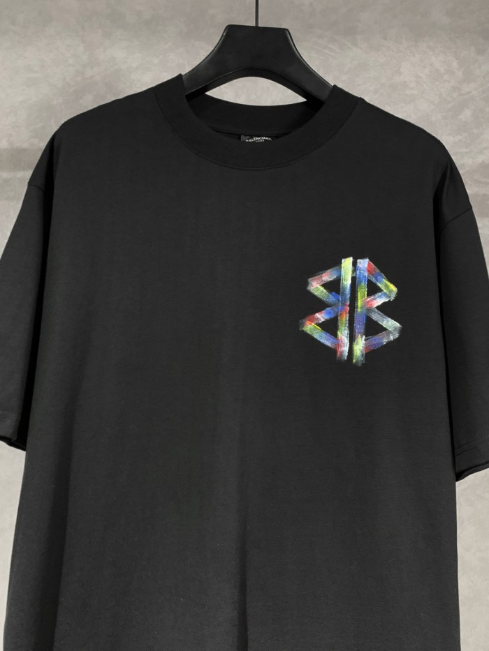 Balenciaga painted BB short-sleeved T-shirt