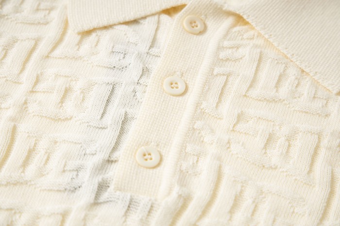 Dolce & Gabbana Silk jacquard polo-shirt with DG logo in Beige for Men