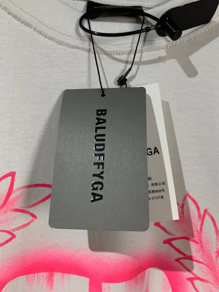 Balenciaga Hand-painted wheat ears short-sleeved T-shirt