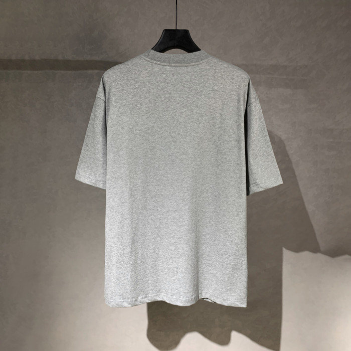 Balenciaga Ceo Team Logo Boxy T-shirt in Heather Grey/Black