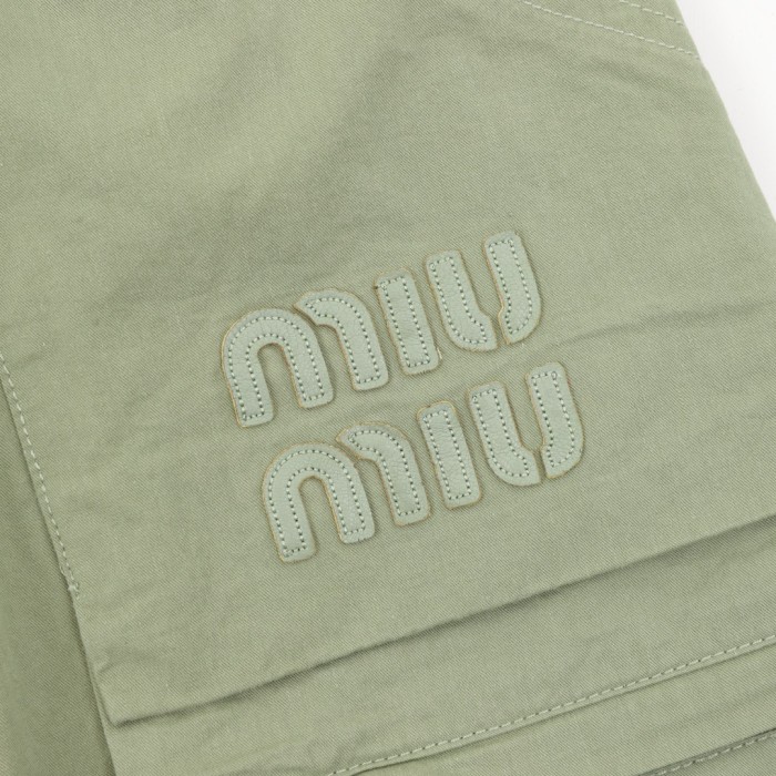 MiuMiu Embroidered Logo Cargo Shorts