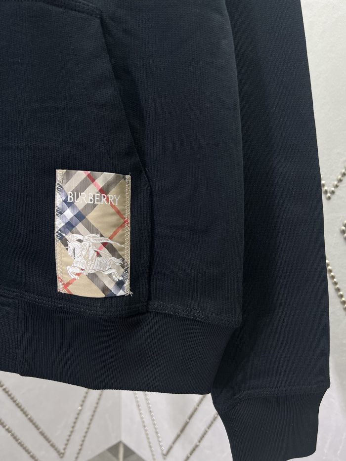 Burberry Check Label Cotton Full-Zip Hoodie