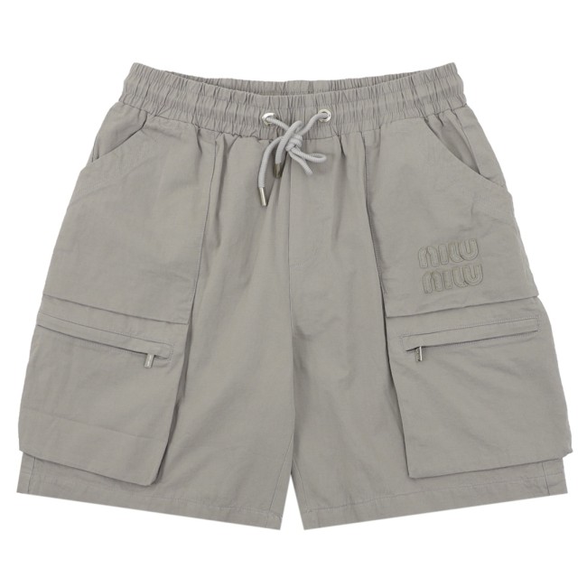 MiuMiu Embroidered Logo Cargo Shorts