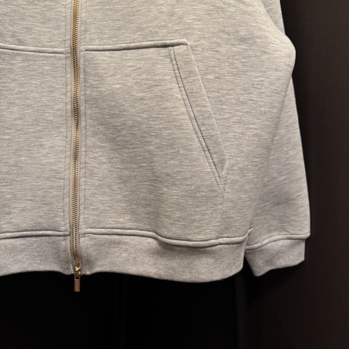 MiuMiu Logo Embroidered Patch Hooded Zip-up Sweatshirt