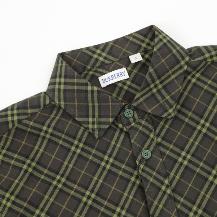 Burberry Khaki Check Cotton Shirt