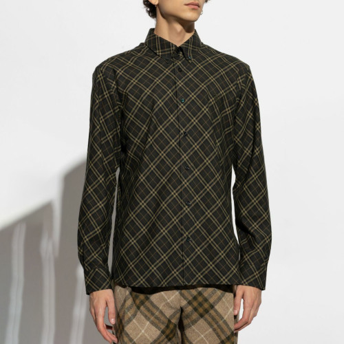Burberry Khaki Check Cotton Shirt