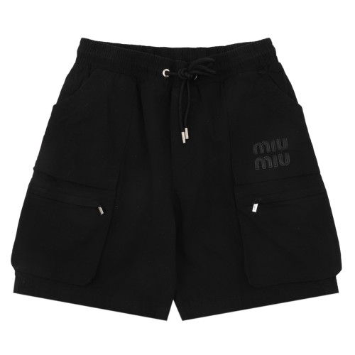 MiuMiu Embroidered Logo Cargo Shorts