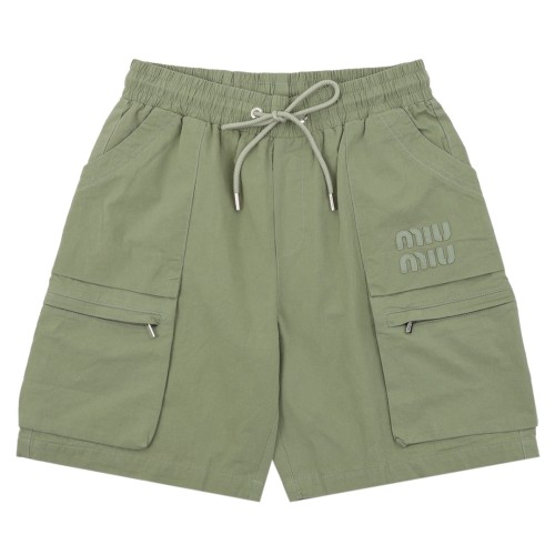 MiuMiu Embroidered Logo Cargo Shorts