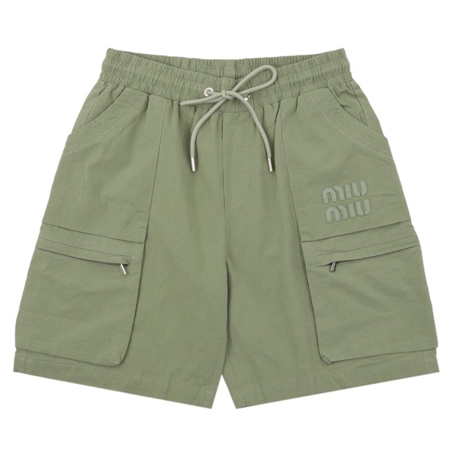 MiuMiu Embroidered Logo Cargo Shorts
