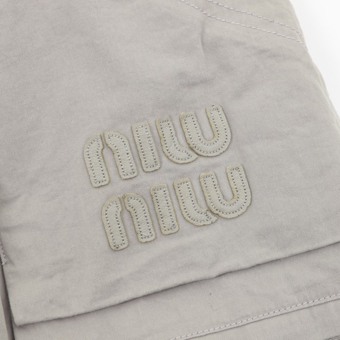 MiuMiu Embroidered Logo Cargo Shorts