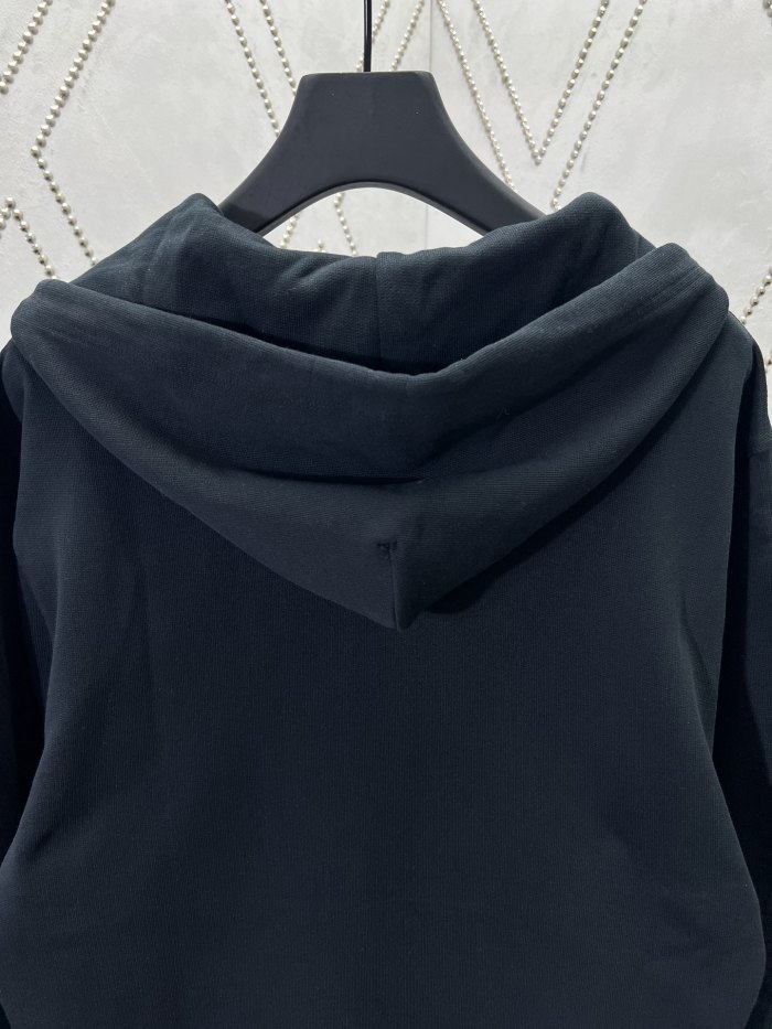 Burberry Check Label Cotton Full-Zip Hoodie
