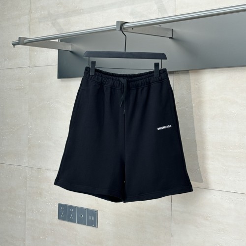 Balenciaga Logo Cotton Shorts - Black