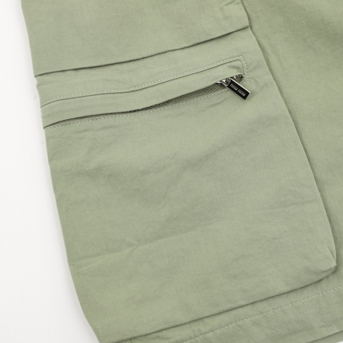 MiuMiu Embroidered Logo Cargo Shorts