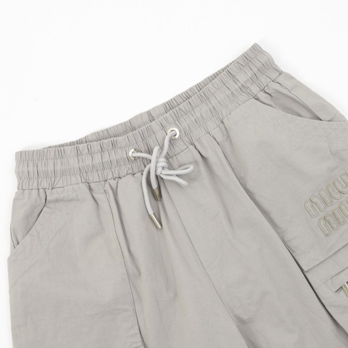 MiuMiu Embroidered Logo Cargo Shorts