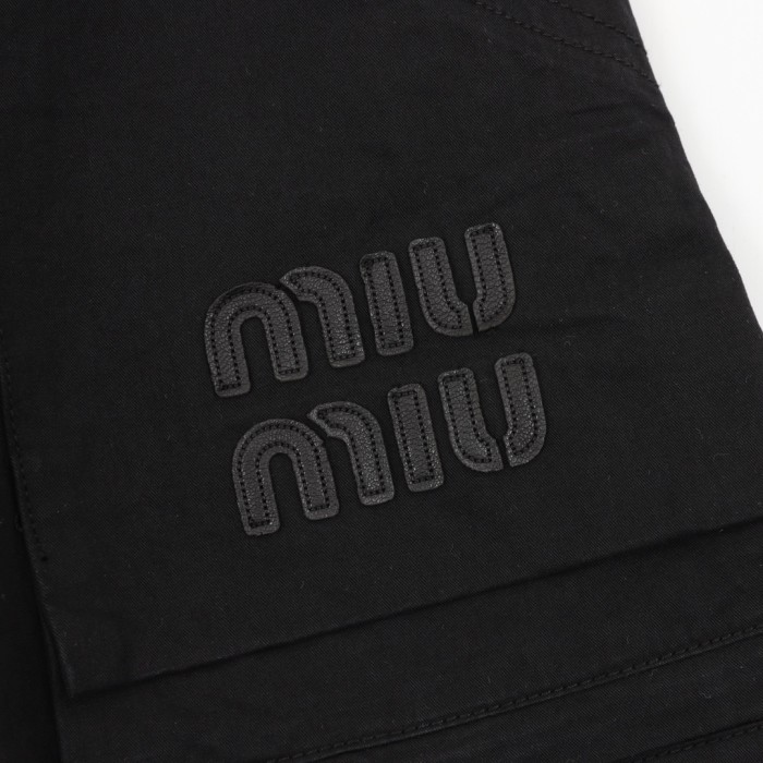 MiuMiu Embroidered Logo Cargo Shorts