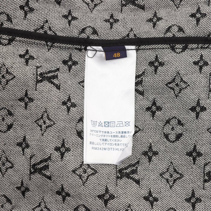 Louis Vuitton FA full print pearl button jacquard denim short sleeve shirt