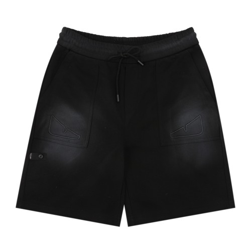 Fendi Monster Eyes Embroidered Washed Shorts