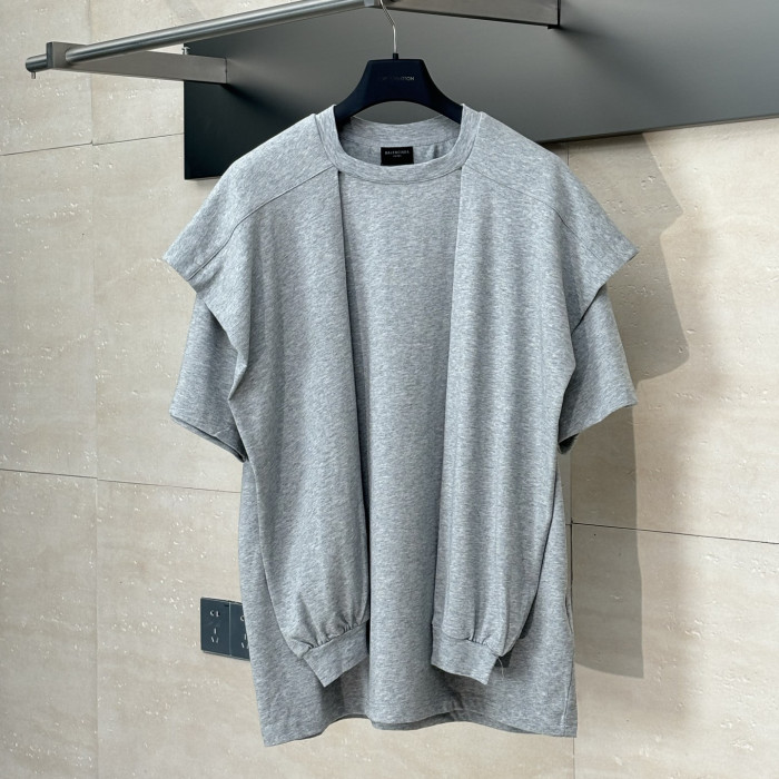 Balenciaga Fake two-piece four-sleeve cape short-sleeved T-shirt