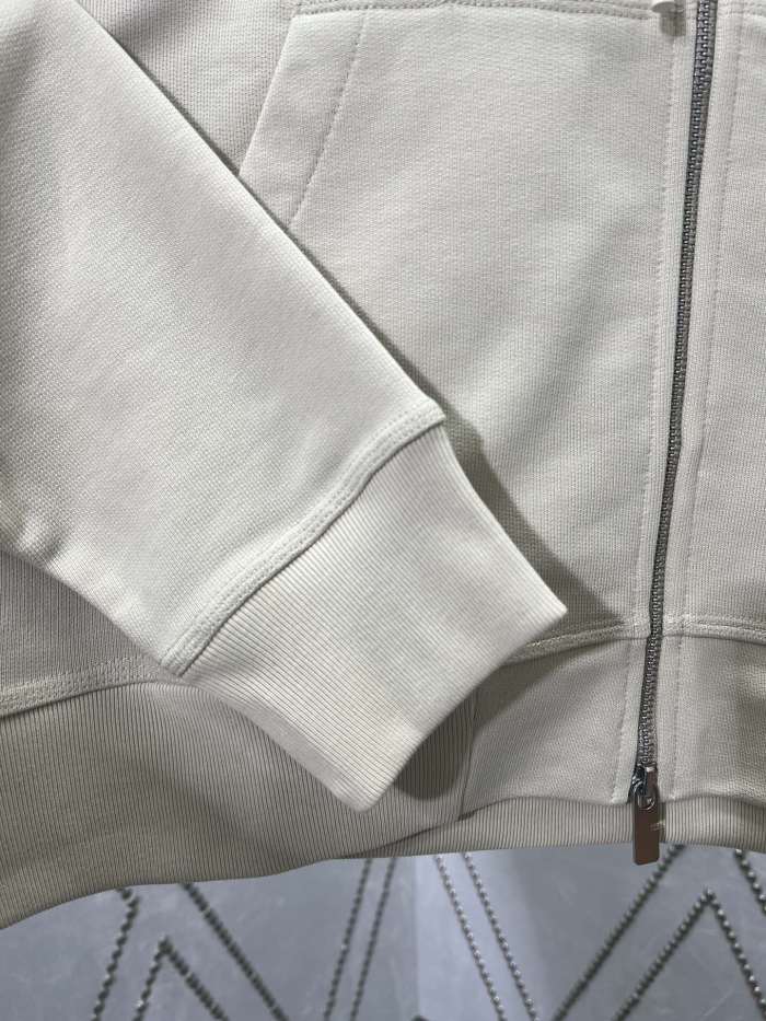 Burberry Check Label Cotton Full-Zip Hoodie