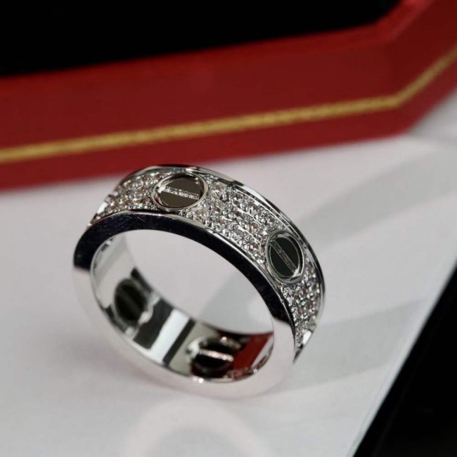 Cartier 18kt White Gold Love Diamond Ring Silver