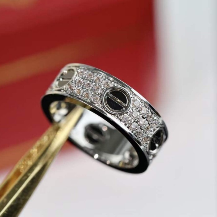 Cartier 18kt White Gold Love Diamond Ring Silver