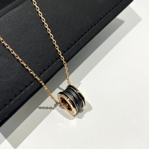 Bvlgari B.Zero1 Black Ceramic 18K Rose Gold Pendant Necklace Bvlgari