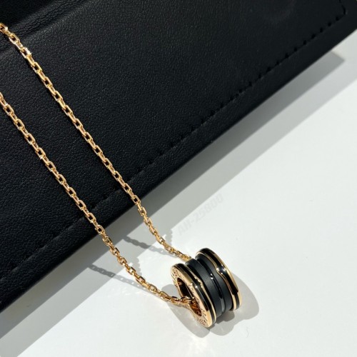 Bvlgari B.Zero1 Black Ceramic 18K Rose Gold Pendant Necklace Bvlgari