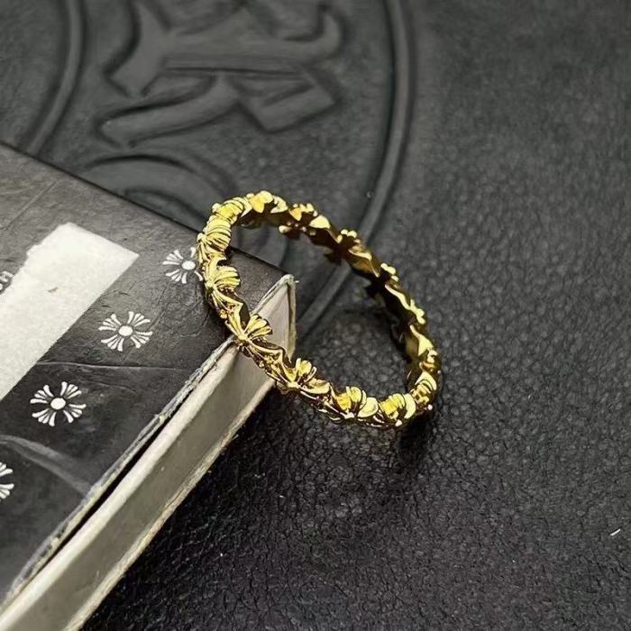 Chrome Hearts Tiny Fat CH Cross Pave diamonds Ring