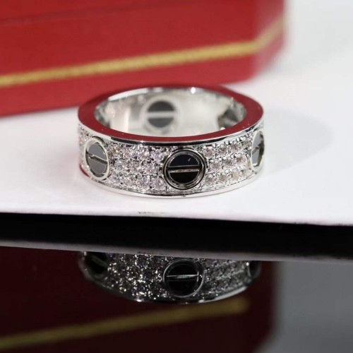 Cartier 18kt White Gold Love Diamond Ring Silver