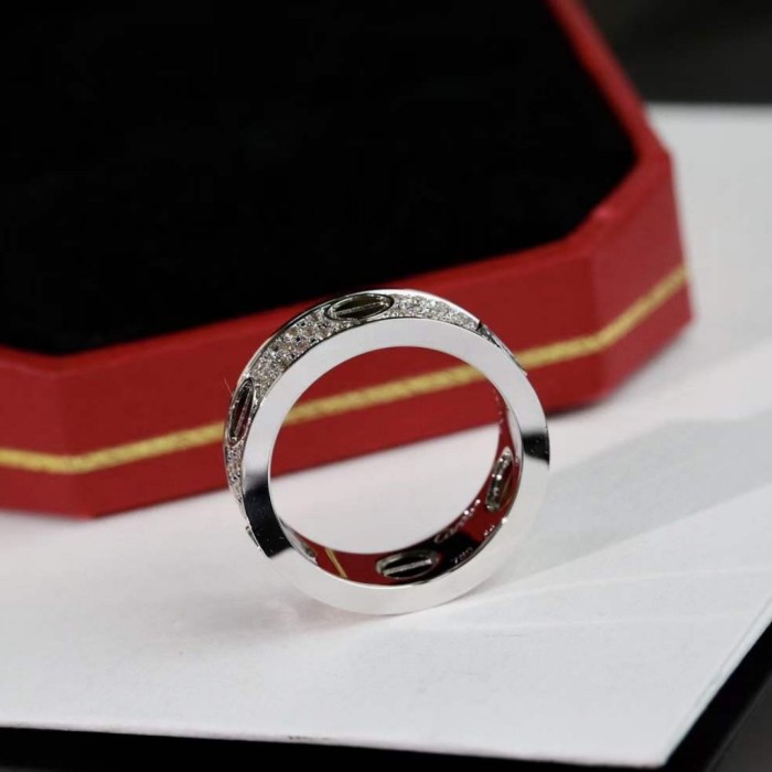 Cartier 18kt White Gold Love Diamond Ring Silver