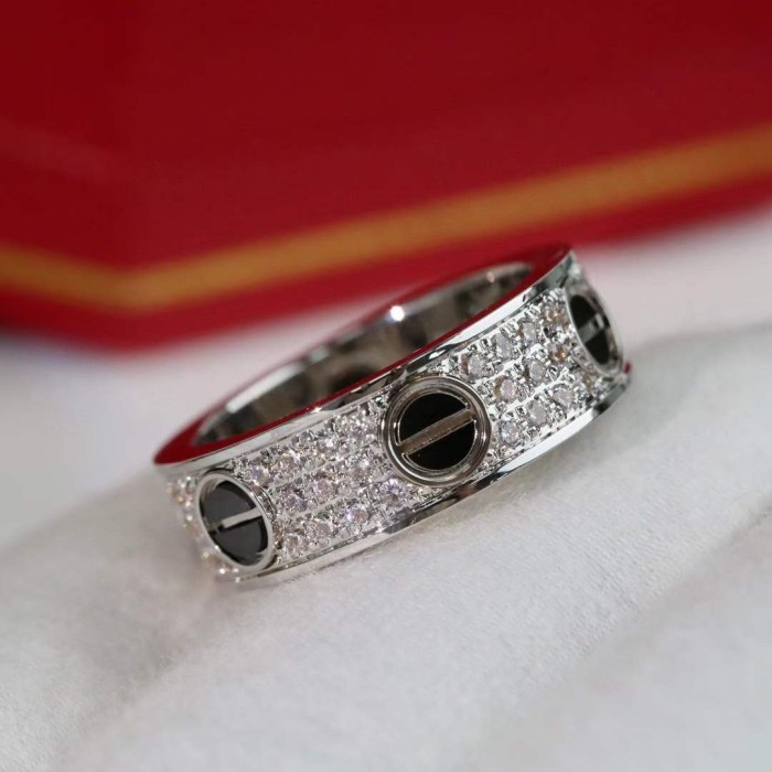 Cartier 18kt White Gold Love Diamond Ring Silver