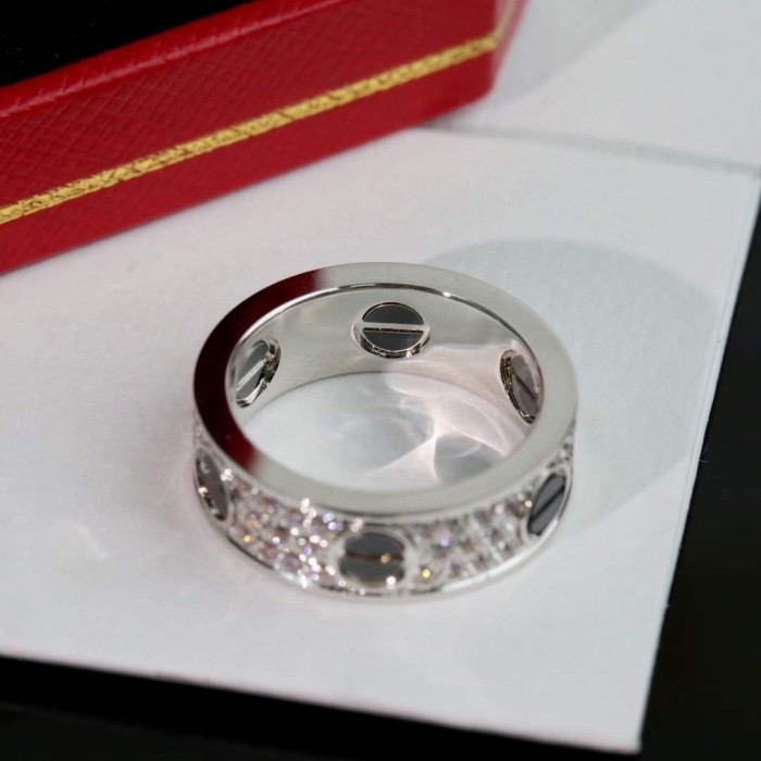 Cartier 18kt White Gold Love Diamond Ring Silver